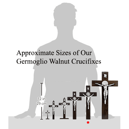 Large, Dark Walnut, Germoglio Crucifix, 11.5" - Image 2