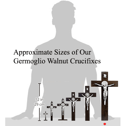 Very Large, Dark Walnut, Germoglio Crucifix, 15.5" - Image 2