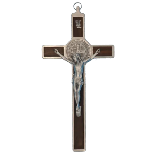 Medium Height, Dark Walnut, Germoglio Crucifix, 7.5