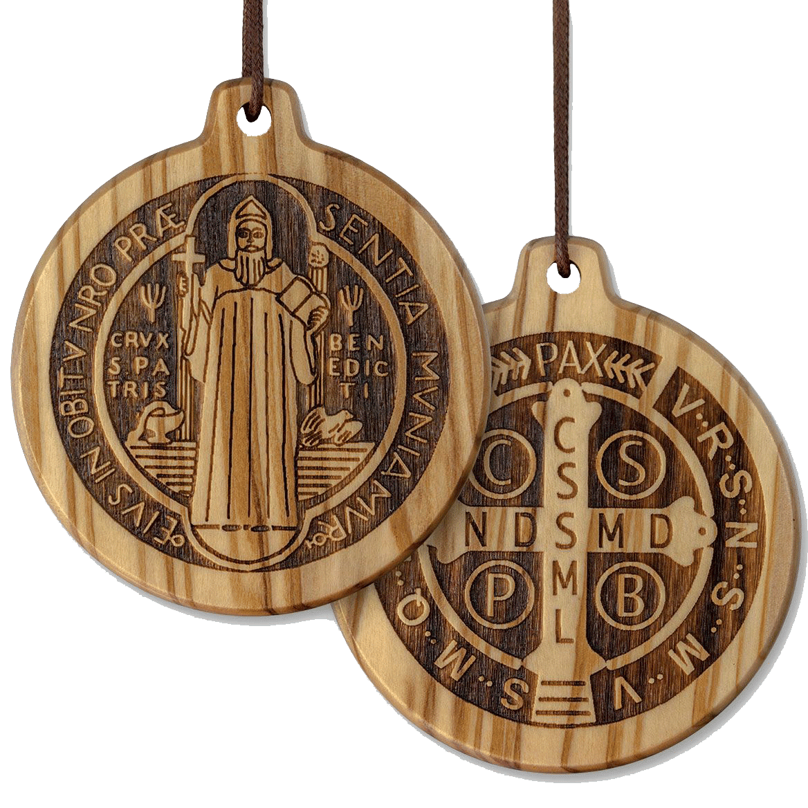 Olive Wood St. Benedict Medal, 2 1/2