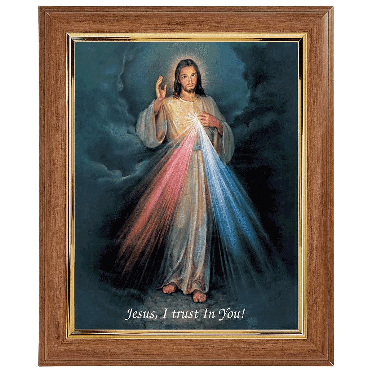 10" x 12" Divine Mercy with ornate frame - Image 2