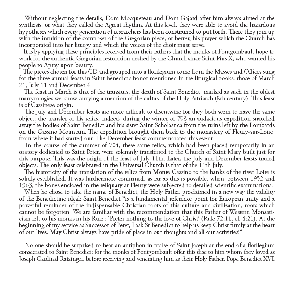 Saint Benedict - Gregorian Chant CD - Image 4