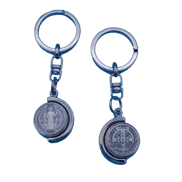 Saint Benedict Revolving Keychain