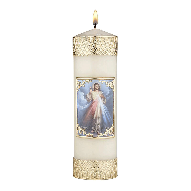 Devotional Candle - Divine Mercy - Clear Creek Abbey