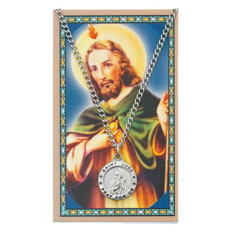 Pewter St. Jude Medal and Prayer Card Our Lady of Clear Creek Abbey